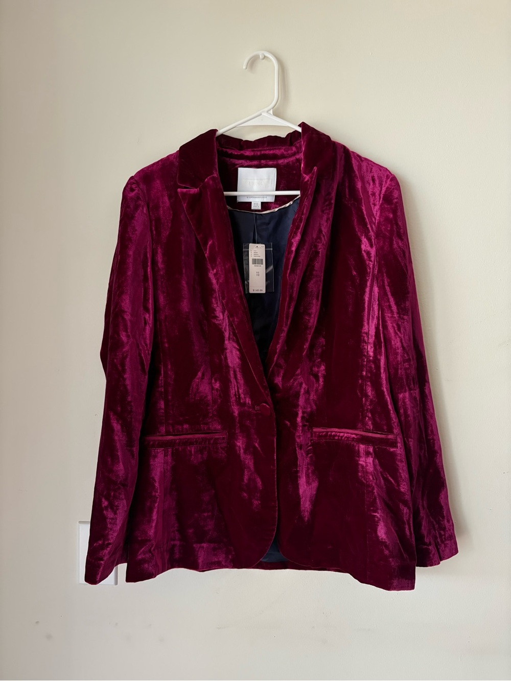 Anthropologie Velvet Blazer in Deep Burgundy